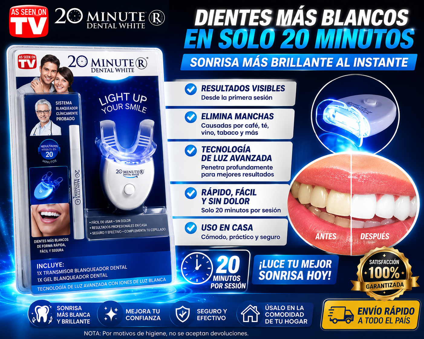 Blanqueador de diente instantáneo